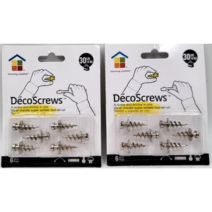 DecoScrews Drywall Anchors Holds 30 lbs 6 Pack All in One Hanger Lot of 2 - Picture 1 of 3