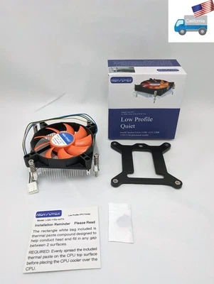 Ventilador de refrigeración CPU Intel LGA 1150/1151/1155/1156 LGA-1200 i5 i7 80 mm de bajo perfil 1U Foto 1 de 4