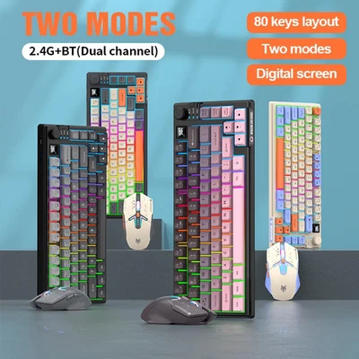 Bluetooth Wireless Keyboard Mouse Set Dual Model Laptop Home Office Gaming - Image 1 of 4