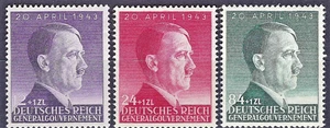 Gobierno General Hitler's 54th Birthday Mi #101-103 MNH 1943 ** - Imagen 1 de 1