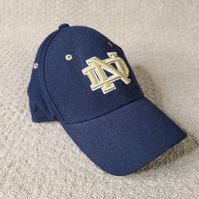 Notre Dame Fighting Irish Fitted Hat 7 3/8 Blue Zephyr Cap NCAA ND Shamrock - Image 1 of 4