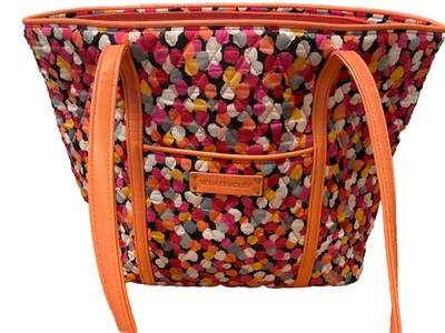 Nuevo Vera Bradley Acolchado Lunares Bolsillo Interior Cremallera Monedero Bolso de Hombro Foto 1 de 4