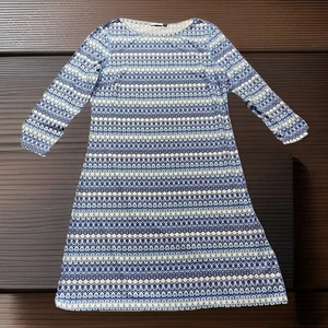 CABANA Life Kleid blau Gr. M Etuikleid Langarm geometrisch knitterarm - Bild 1 von 8