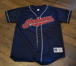 Vintage Cleveland Indians Russell Athletic Authentic Trikot mittelblau - Bild 1 von 4