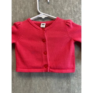 Janie and Jack Pink Long Sleeve Bow Cuff Cardigan Baby Girl 6-12 Months - Picture 1 of 7