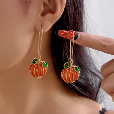 Pendientes Calabaza Halloween - Disfraz Bruja Fantasma Gótico Gota Cuelga Joyería Regalo Foto 1 de 4