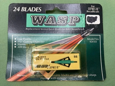 24 PK NEW WASP ARCHERY 924SS SERIES III BROADHEAD REPLACEMENT BLADES - Image 1 of 2