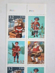 1995 Christmas Santa & Children Pane of 10 32c Stamps  MNH - Picture 1 of 5