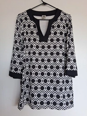 Túnica Anne Klein talla L blanco y negro. Nunca usado, excelente estado Foto 1 de 4