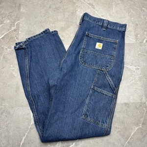 Pantalones de mezclilla Carhartt para hombre 35x31 sueltos ajuste original trabajo carpintero estilo Y2k excelente estado - Imagen 1 de 9