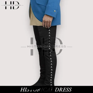 Ghette Lana Nera XVIII Secolo | Leggings Stile Guerra Rivoluzionaria Coloniale - Foto 1 di 6