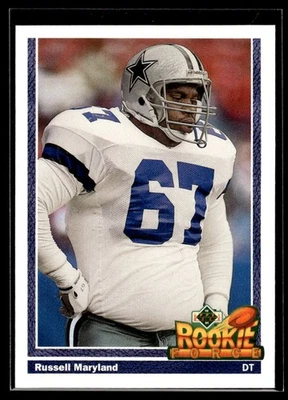 1991 Upper Deck Russell Maryland Rookie Dallas Cowboys #636 - Image 1 of 2