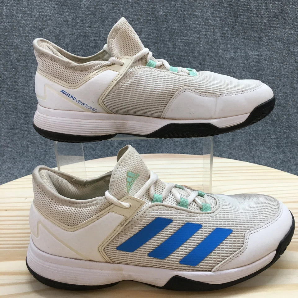 Adidas Shoes Youth 6 Boys Adizero Ubersonic Athletic Sneakers GY4020 White Blue - Image 1 of 4