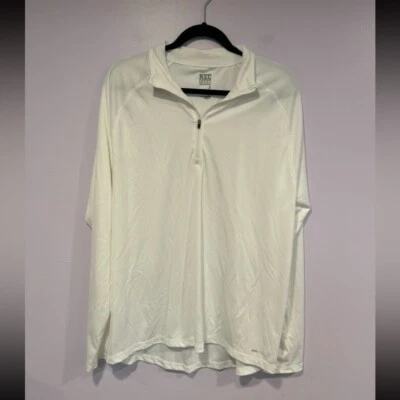 Blanco Rec tec viejo azul marino cuarto cremallera talla grande Foto 1 de 3