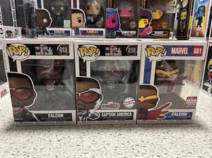 Funko Pop Vinyl- Marvel Comics- Sam Wilson Set 3pcs- Captain America & Falcon - Picture 1 of 9