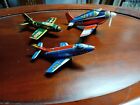 Vintage Friction Tin Airplane Jets Haji K Made In Japan USAF TIN TOY LOT