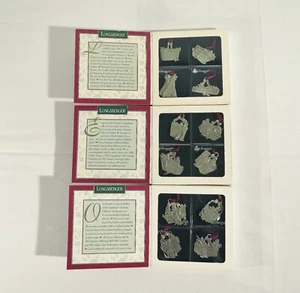 3 KARTONS 12 Ornamente LONGABERGER Gedenkkorb Zinn Weihnachten 1981-1996 - Bild 1 von 8
