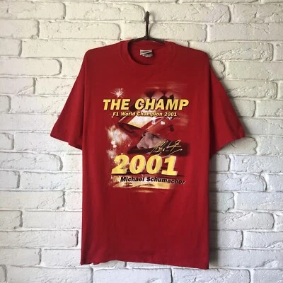 Michael Schumacher 世界冠军复古 F1 Formula 1 T 恤 XL 码男式 — 第 1/4 张图片