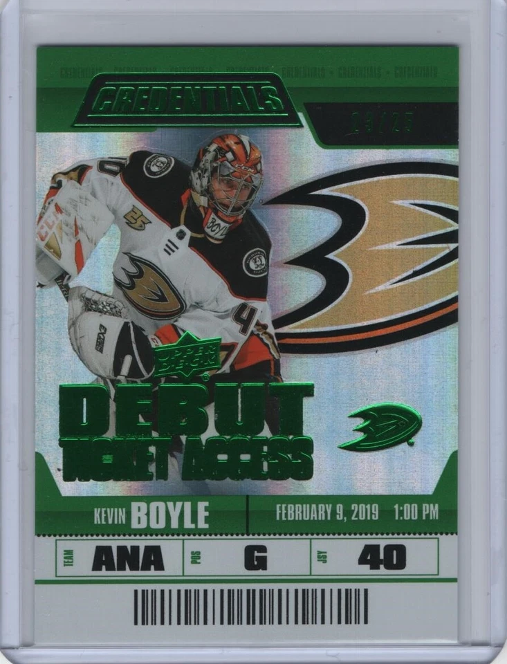 2019-20 Upper Deck Credentials Rookie Green Parallel #81 Kevin Boyle RC 23/25 - Image 1 of 1