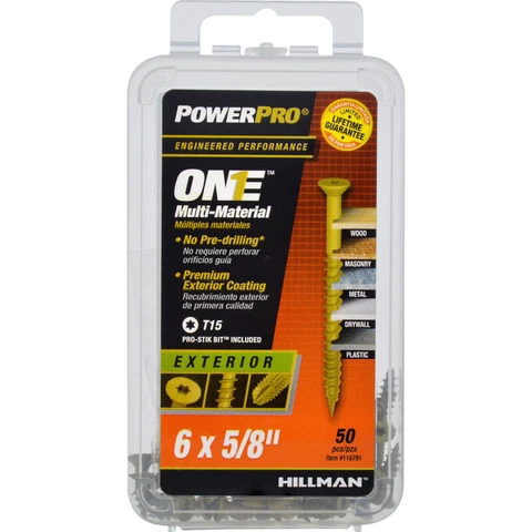 Hillman 116781 Steel Flat Head Multi-Material Screw #6 x 5/8 L in. (Pack of 5) Cover