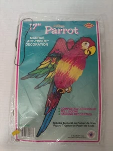 Vintage 1993 Beistle Parrot Hanging Decoration Colorful 17" New In Packaging - Picture 1 of 2