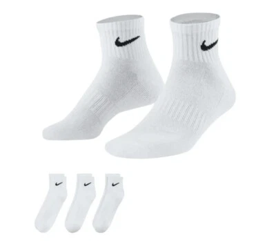 NUEVO CON ETIQUETAS Nike Calcetines al Tobillo Blancos Ligeros Cojín Diario Atlético Hombres Mujeres S-XL. Foto 1 de 2