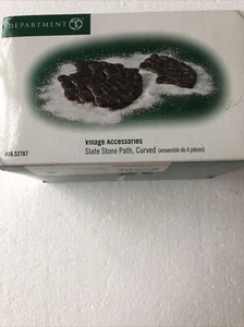 Vintage Dept 56 Village Set 4-teilig Schiefer Stein Weg gebogen 56.52767 Weihnachten alle Neu im Karton - Bild 1 von 4