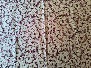 Mill Creek Fabrics Cotton Chintz Scroll Vine Traditional print fabric 30" X 56" - Picture 1 of 4