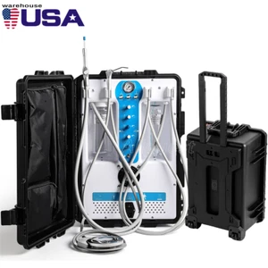 Tragbare Dental Mobile Liefereinheit Wagen Luftkompressor Spritze Absaugung P204S - Bild 1 von 23