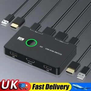 HD KVM Geräte Equipment KVM Switcher Box KVM Shared Controller für 2 PC Sharing - Bild 1 von 12