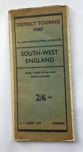 District Touring Map Bartholomew South-West England 4 miles to one inch 1941 - Picture 1 of 6