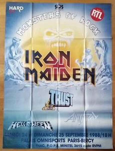 IRON MAIDEN TRUST HELLOWEEN ANTHRAX affiche concert originale 160x120 cm - Imagen 1 de 1
