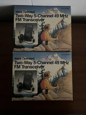 Voice Operated Two-Way 5-Channel 49 MHz FM Transceiver with headset TRC-502  - Image 1 of 4