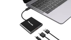 VOLANS Aluminium USB-C Type C to 4K HDMI USB USB-C female adaptor converter 3in1 - Picture 1 of 3