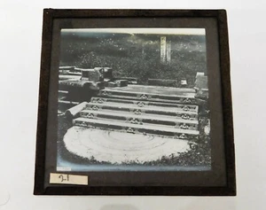 Antike s/w fotografische magische Laterne Dia Tempel Mondstein & Stufen Sri Lanka - Bild 1 von 3