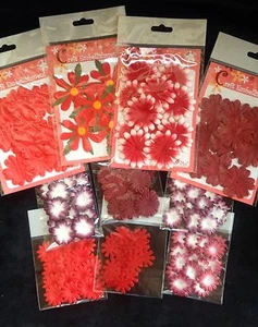 Lote 165 Flores Pétalos Flor Surtido Rojo Borgoña Hecho a Mano Morera Papel 21 - Imagen 1 de 7