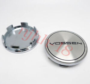 4pcs 65 mm for Vossen Silver Black Badge Alloy Wheel Center Caps Hub Rim Caps