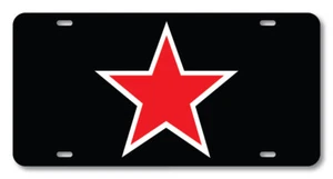 Red Star Reflective License Plate Fireman Novelty Vehicle Tag metal patriot - Bild 1 von 1