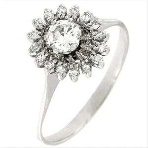 Anello Solitario Donna Oro Bianco 18kt 0163 Diamanti Naturali 0.47ct G-Color VS1 - Foto 1 di 5