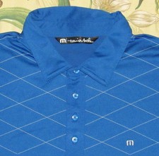 Mens TRAVIS MATHEW Royal Blue Short Sleeve Polo Golf Shirt XL