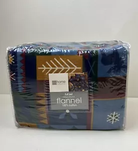 Vtg JCPenney Home BEARS DEN Flannel Sheet SET 100% Cotton FULL SIZE Cabin Lodge - Picture 1 of 6