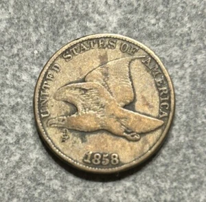 1858 Flying Eagle Cent , One Cent Coin - Picture 1 of 2