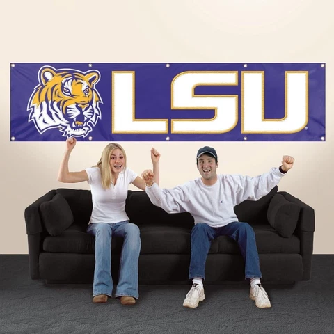 LSU Banner 8' Banner LSU Tigers Louisiana Football Purple Weather Resistant Cover