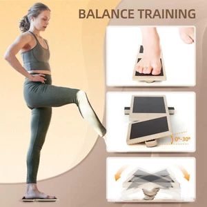 Single Leg Balance Board Wooden Ankle Foot Strengthener Trainer Balance Training - Picture 1 of 10