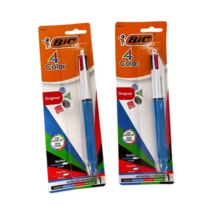 2 Pkgs BIC Medium Point Ball Pen 4 Colors Assorted Ink NEW - Picture 1 of 4