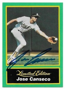 JOSE CANSECO Autographed Signed 1989 CMC Baseball card #14 Oakland A's COA