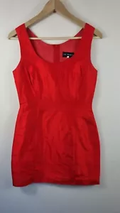 Mini Vestido De Colección Lee Bender Rojo Seda Cruda Impresionante Noche Formal 8 10 - Imagen 1 de 12