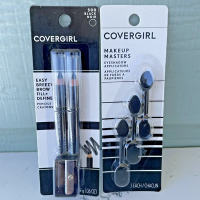 Aplicadores de sombras de ojos CoverGirl Makeup Masters 3 quilates y lápiz de cejas negro negro 2 quilates Foto 1 de 3