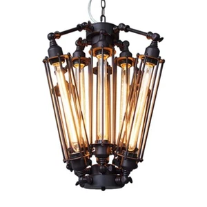 Industrial Chandelier Vintage Pendant Lamp Steampunk Loft Ceiling Light Fixture - Picture 1 of 17