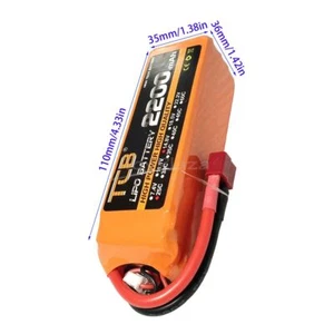 14.8V 2200mAh 25C LiPo Battery T-plug for RC Plane Heli Multi-Rotor Copter Drone - Picture 1 of 6